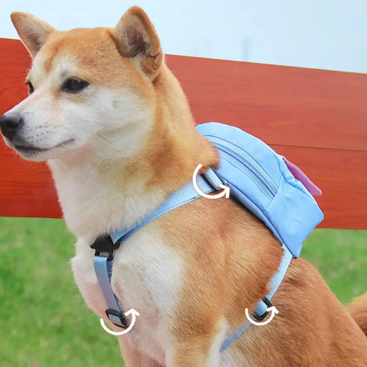 Durable Pet Snack Backpack with Traction Rope
