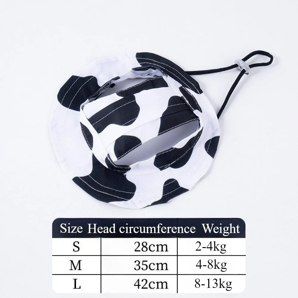 Dog Hat Fashion Adjustable Pet Bucket Hats with Ear Holes Summer Outdoor Round Brim Sun Hat for Samll Dogs Cats Pet Supplies