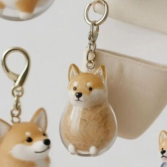 Pet Fur Storage Container Doggy Bag Hanging Keyring Dog's Hair Memory Capsule For DIY Crafts Gift For Pet Lovers Home Display