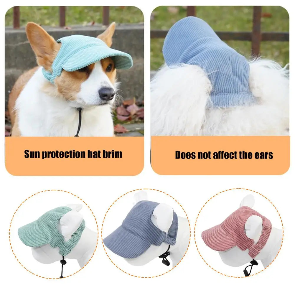 Dog Baseball Cap Pet Dog Hat Breathable For Small Medium Dogs Ear Holes Adjustable Dog Hat Pet Accessories