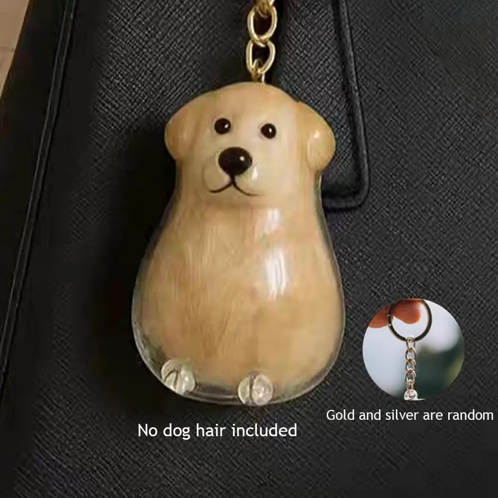 Pet Fur Storage Container Doggy Bag Hanging Keyring Dog's Hair Memory Capsule For DIY Crafts Gift For Pet Lovers Home Display