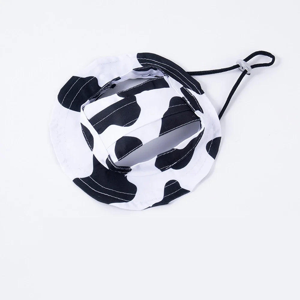 Dog Hat Fashion Adjustable Pet Bucket Hats with Ear Holes Summer Outdoor Round Brim Sun Hat for Samll Dogs Cats Pet Supplies