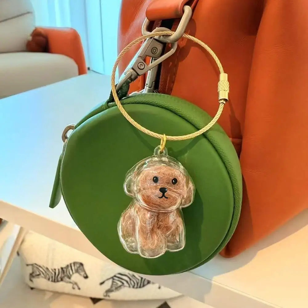 Pet Fur Storage Container Doggy Bag Hanging Keyring Dog's Hair Memory Capsule For DIY Crafts Gift For Pet Lovers Home Display