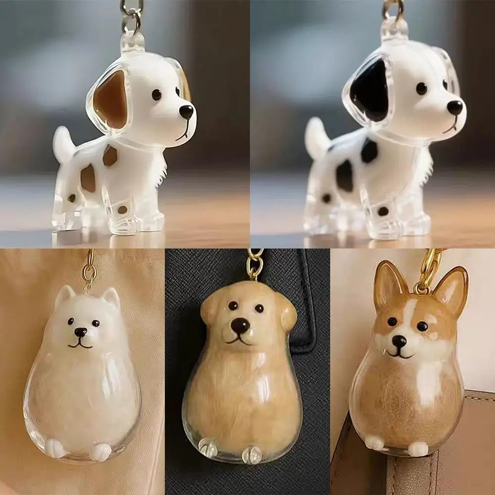 Pet Fur Storage Container Doggy Bag Hanging Keyring Dog's Hair Memory Capsule For DIY Crafts Gift For Pet Lovers Home Display